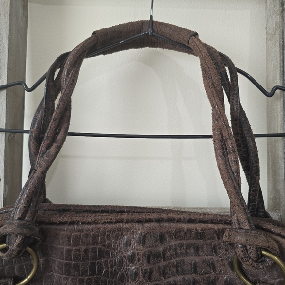 ⭐️40% Off⭐️ Donna Dixon Brown Crocodile Embossed Leather Shoulder Bag - Picture 5 of 16